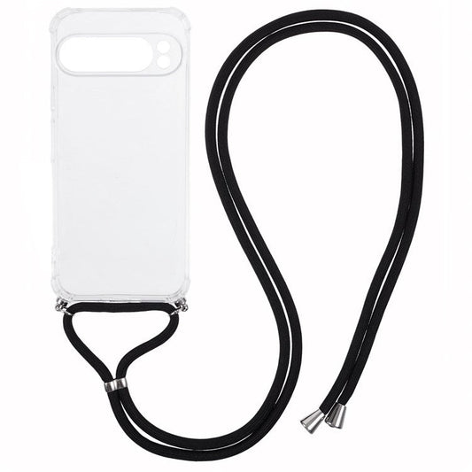 For Google Pixel 9 Pro XL Case Reinforced Corner TPU Clear Phone Cover with Lanyard