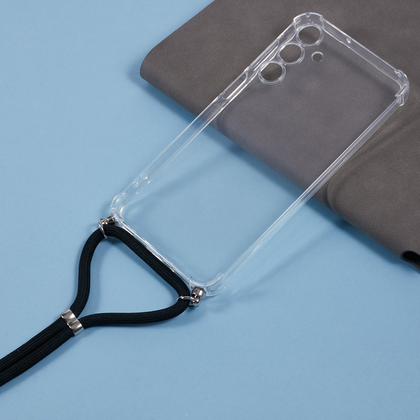 For Samsung Galaxy A16 5G / A16 4G Case Reinforced Corner TPU Clear Phone Cover with Lanyard