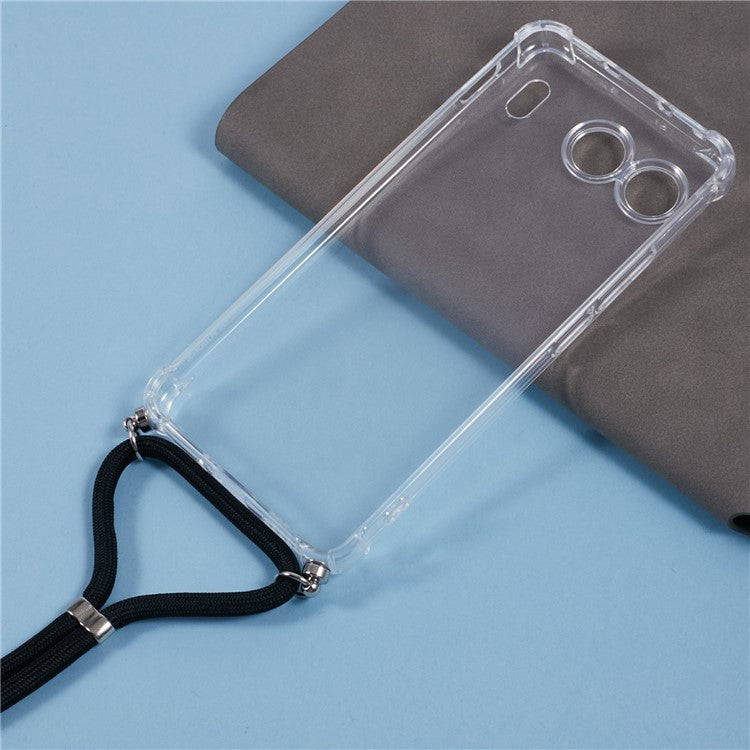 For OnePlus Nord 4 Case Reinforced Corner TPU Clear Phone Cover with Lanyard