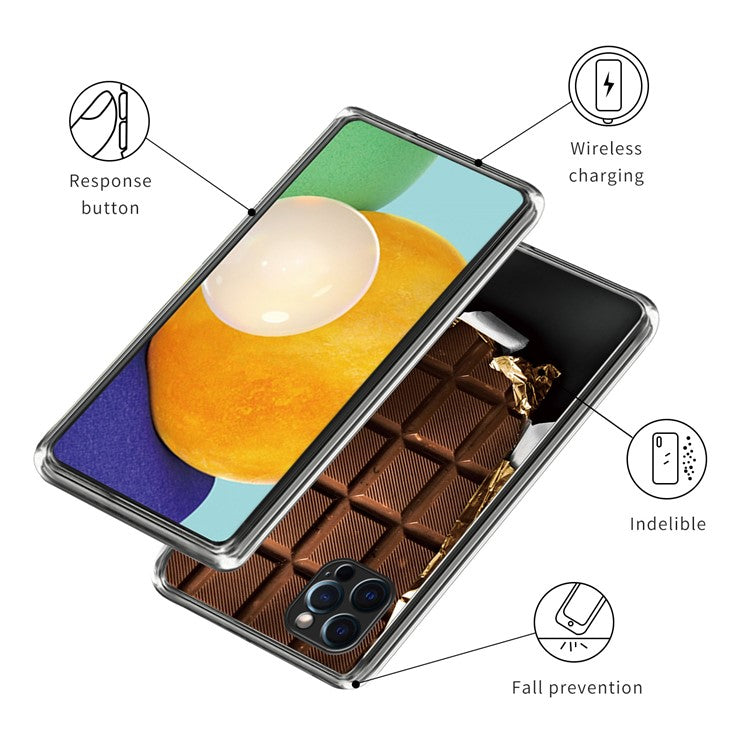 For iPhone 16 Pro Case Pattern Printed Shockproof TPU Phone Cover - Chocolate