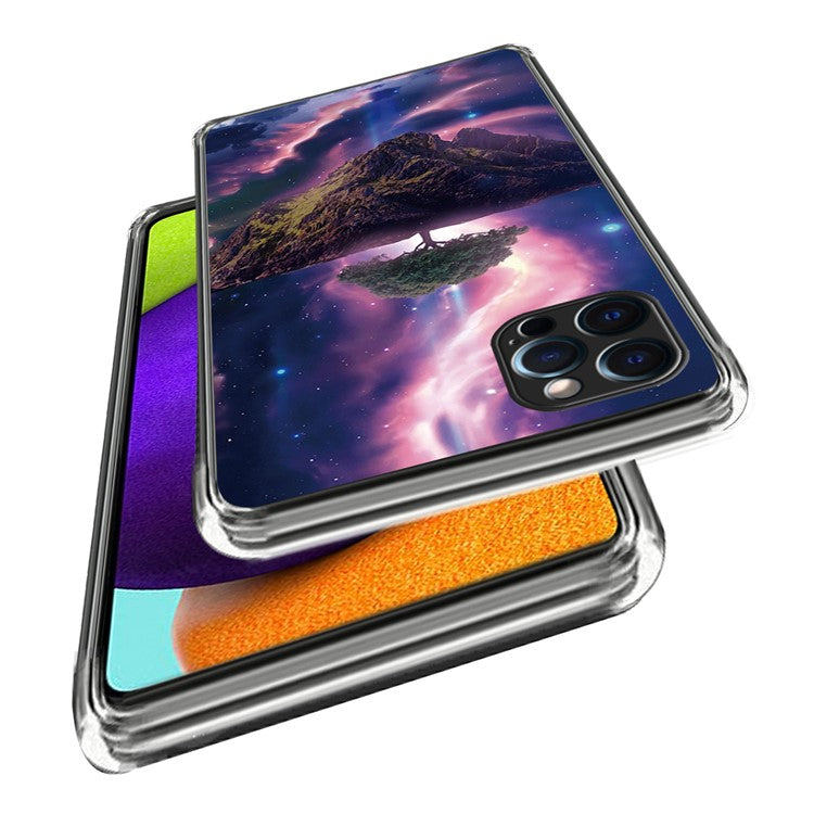 For iPhone 16 Pro Case Pattern Printed Shockproof TPU Phone Cover - Aurora Night