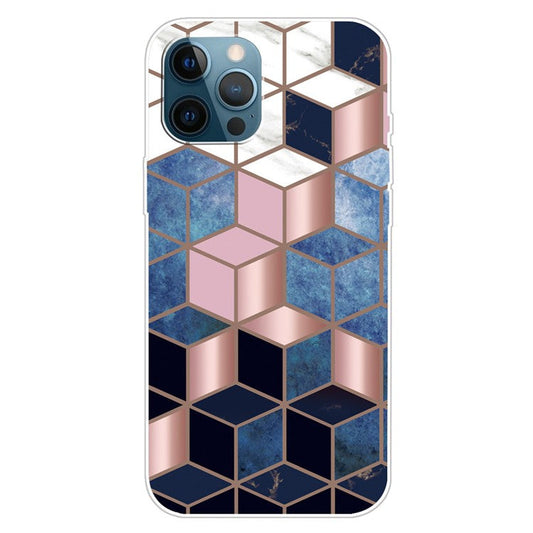 For iPhone 16 Pro Case Abstract Marble Pattern Printing TPU Phone Cover - Style C