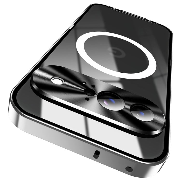 For Google Pixel 9 Case Compatible with MagSafe Metal Frame Matte Phone Cover - Silver