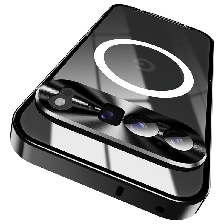 For Google Pixel 9 Pro XL Case Compatible with MagSafe Metal Frame Matte Phone Cover - Black