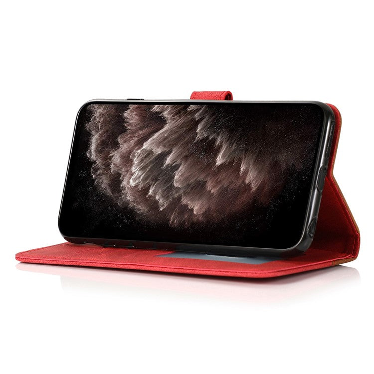 For Google Pixel 9 Pro XL Cover Color Splicing Wallet Stand Leather Phone Case with Wrist Strap - Brown+Red