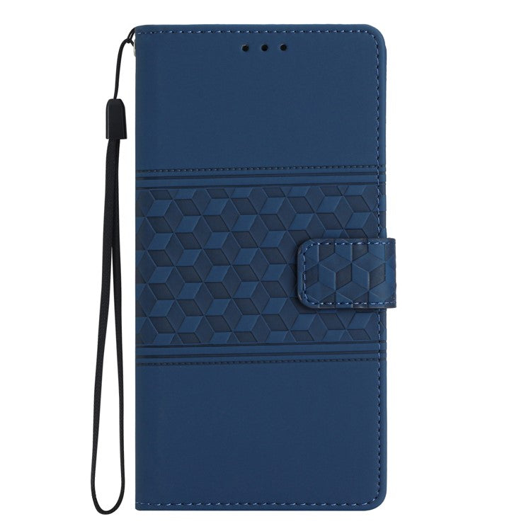 For Google Pixel 9 Pro XL Case Rhombus Leather Horizontal Flip Phone Cover - Blue