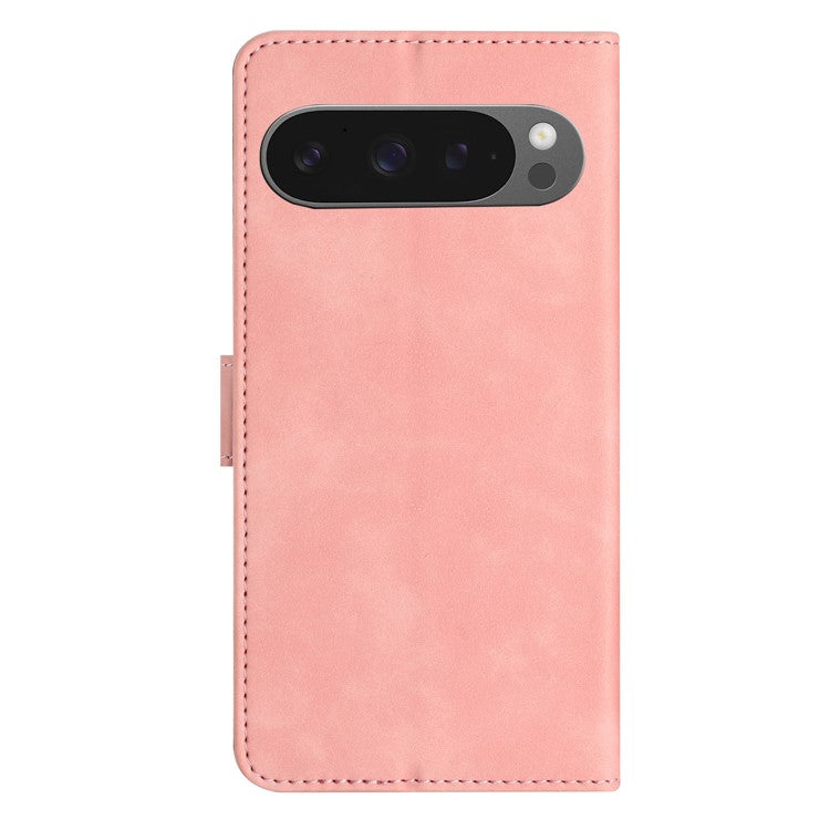 For Google Pixel 9 Pro XL Case Imprinted Butterfly Leather Wallet Phone Cover - Pink