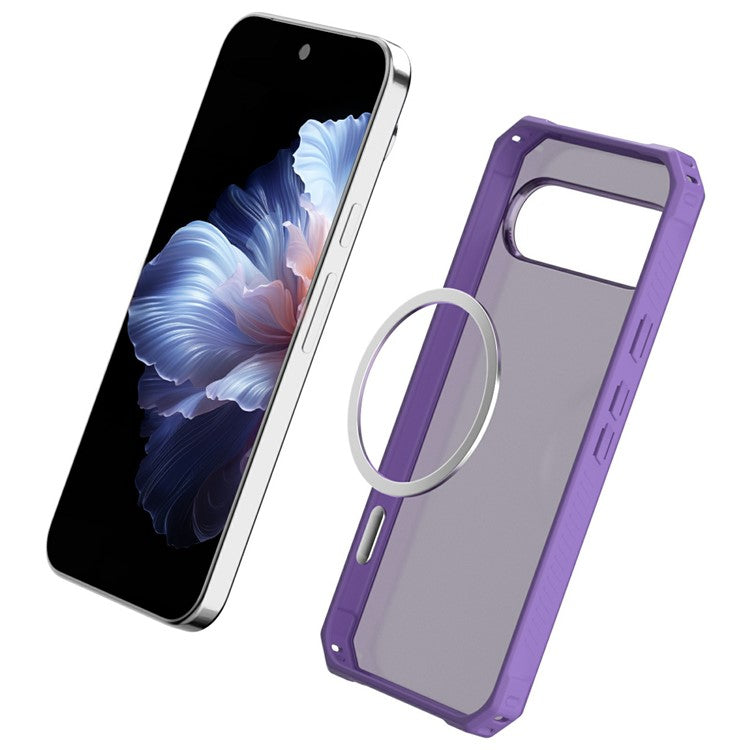 For Google Pixel 9 Pro XL Case Compatible with MagSafe Protective TPU+PC Hybrid Phone Cover - Dark Purple
