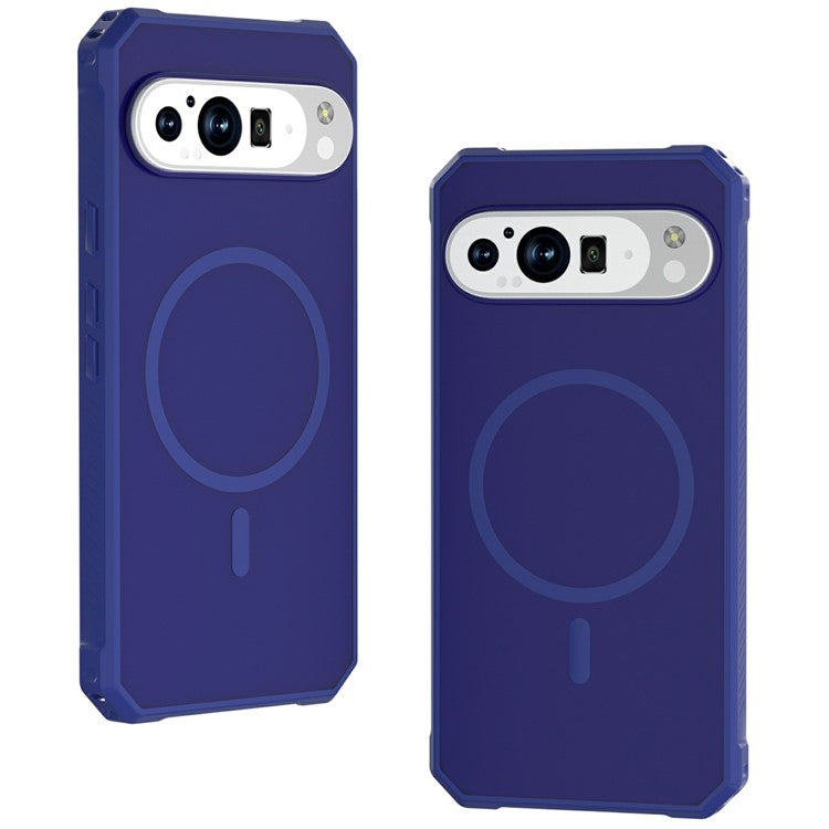 For Google Pixel 9 Pro XL Case Compatible with MagSafe Protective TPU+PC Hybrid Phone Cover - Navy Blue