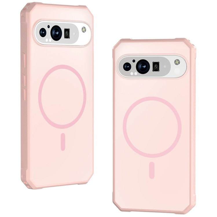 For Google Pixel 9 Pro XL Case Compatible with MagSafe Protective TPU+PC Hybrid Phone Cover - Light Pink