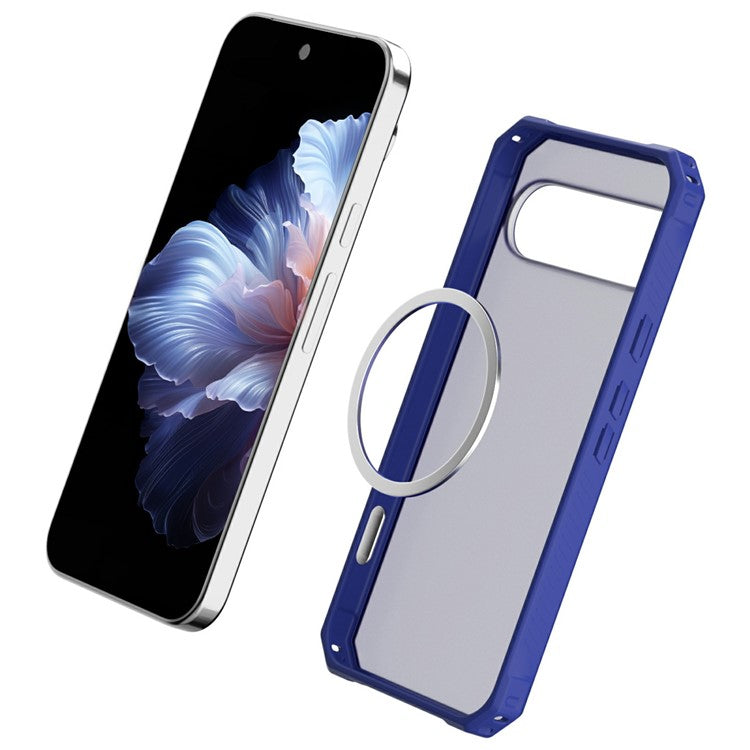 For Google Pixel 9 / 9 Pro Case Compatible with MagSafe Protective TPU+PC Hybrid Phone Cover - Navy Blue