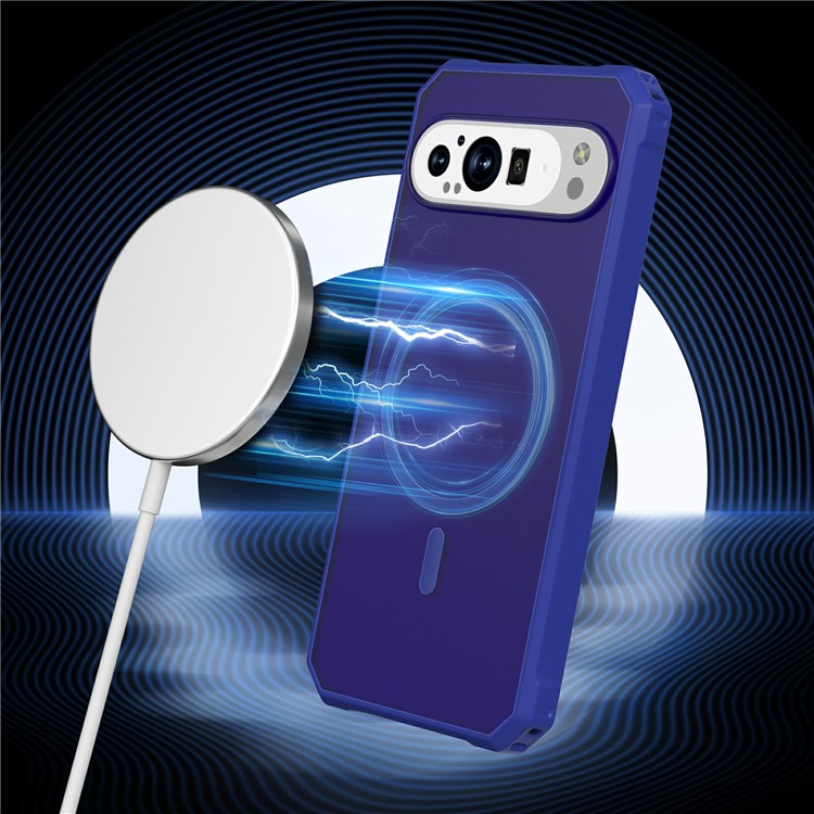 For Google Pixel 9 / 9 Pro Case Compatible with MagSafe Protective TPU+PC Hybrid Phone Cover - Navy Blue