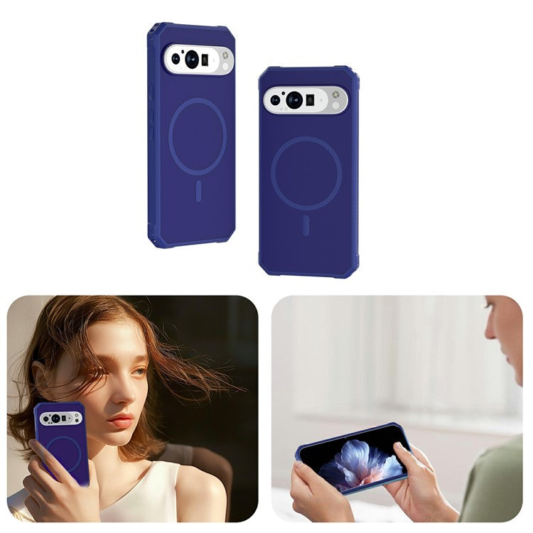 For Google Pixel 9 / 9 Pro Case Compatible with MagSafe Protective TPU+PC Hybrid Phone Cover - Navy Blue