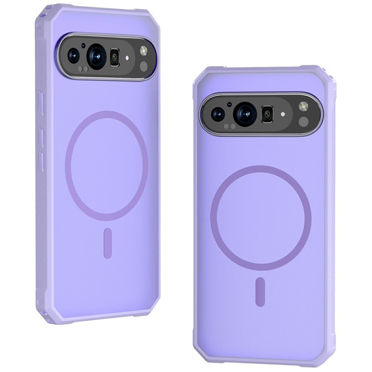 For Google Pixel 9 / 9 Pro Case Compatible with MagSafe Protective TPU+PC Hybrid Phone Cover - Light Purple