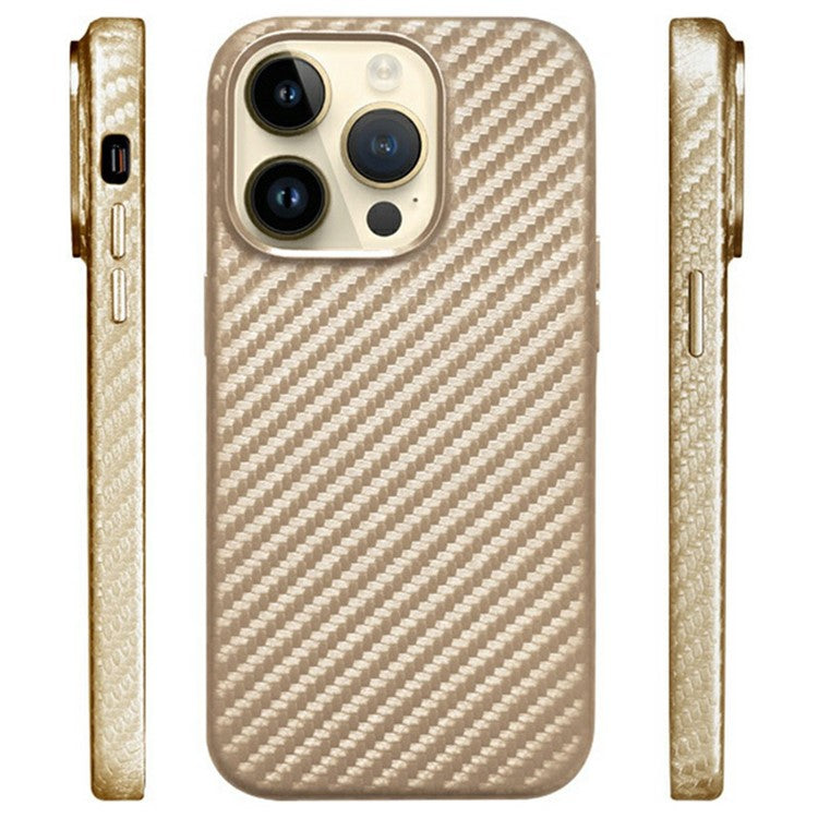 KZDOO For iPhone 16 Pro Case Compatible with MagSafe Carbon Fiber Texture PU+PC Phone Cover - Purple