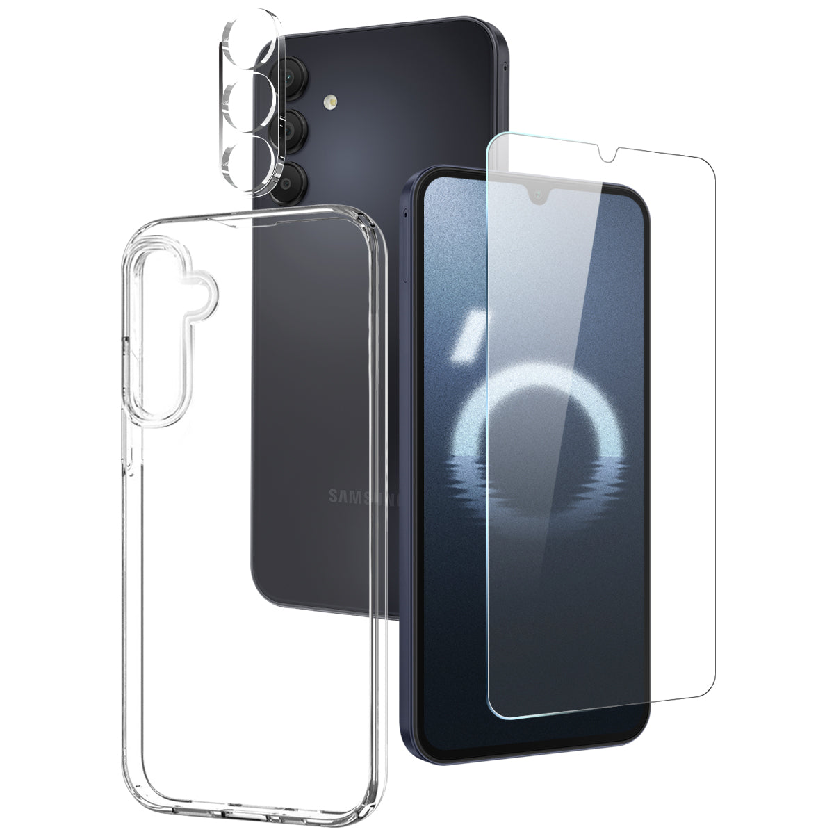 NORTHJO For Samsung Galaxy A16 5G / A16 4G TPU Phone Case Set with Front Screen Protector+Lens Film