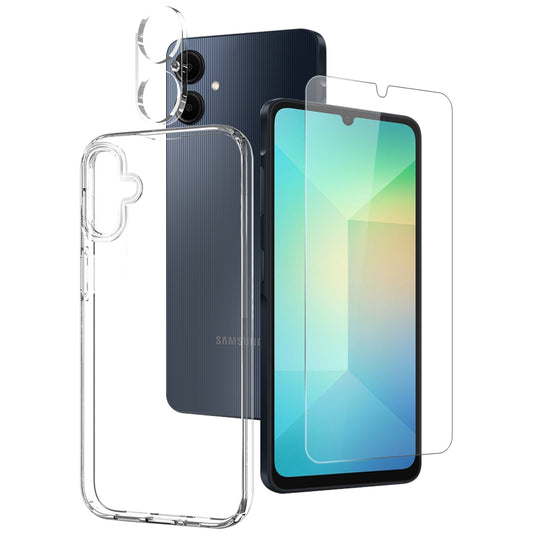 NORTHJO For Samsung Galaxy A06 TPU Phone Case Set with Front Screen Protector+Lens Film