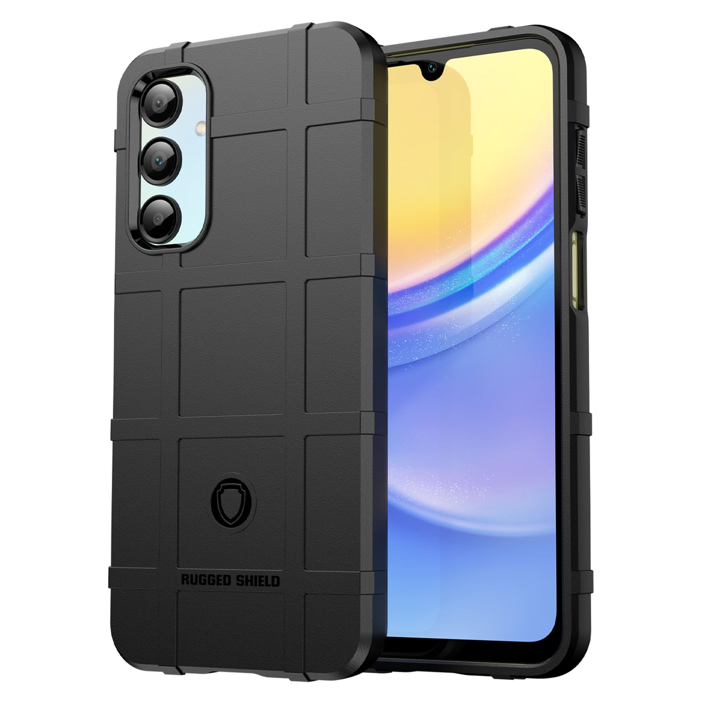 For Samsung Galaxy A16 5G / A16 4G Case Grid Design Soft TPU Scratch-Proof Phone Cover - Black