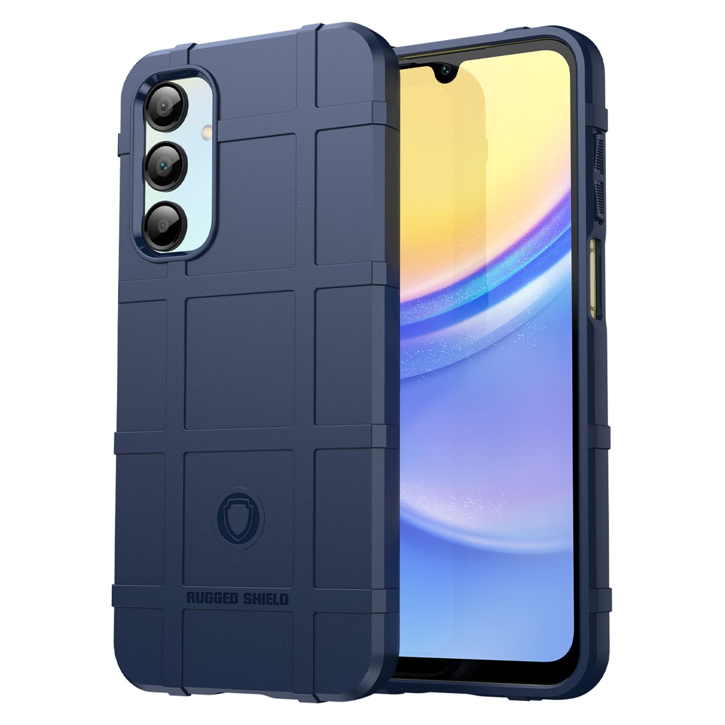 For Samsung Galaxy A16 5G / A16 4G Case Grid Design Soft TPU Scratch-Proof Phone Cover - Blue