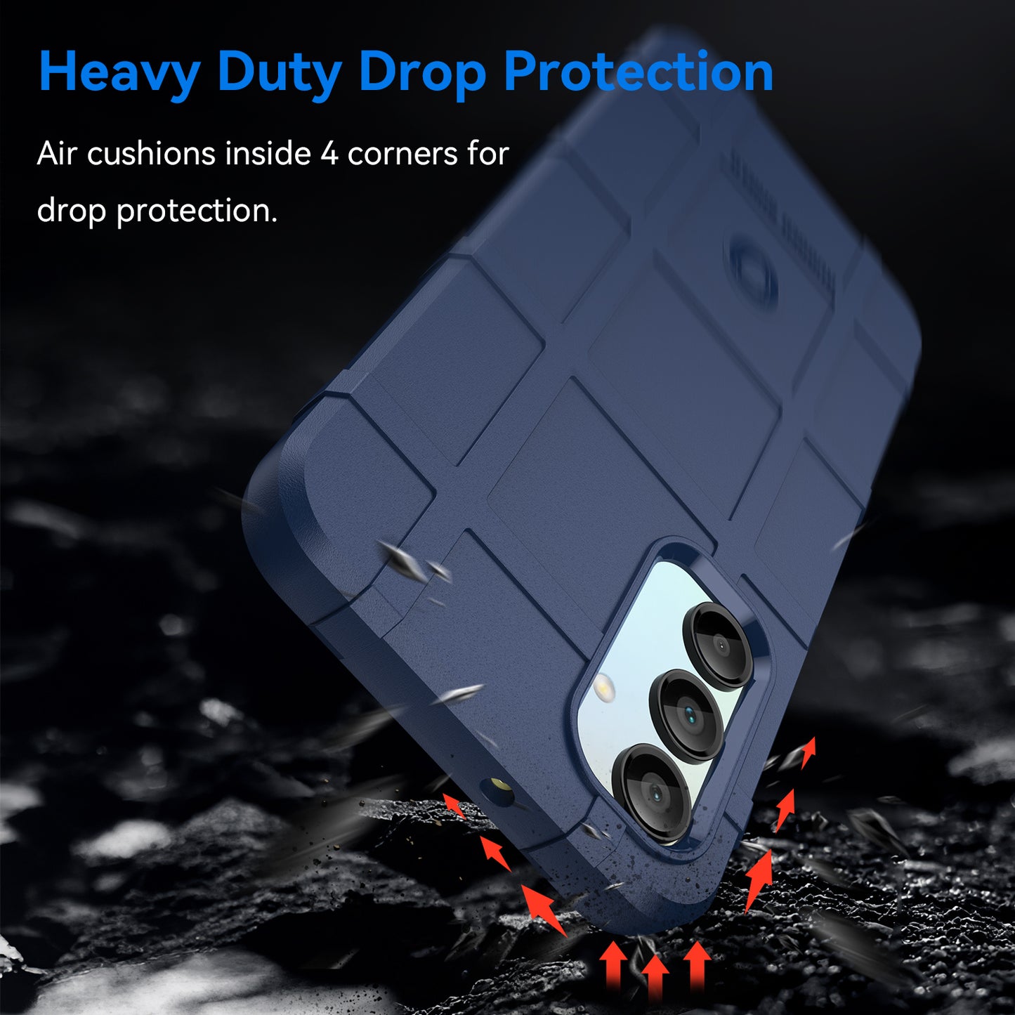 For Samsung Galaxy A16 5G / A16 4G Case Grid Design Soft TPU Scratch-Proof Phone Cover - Blue