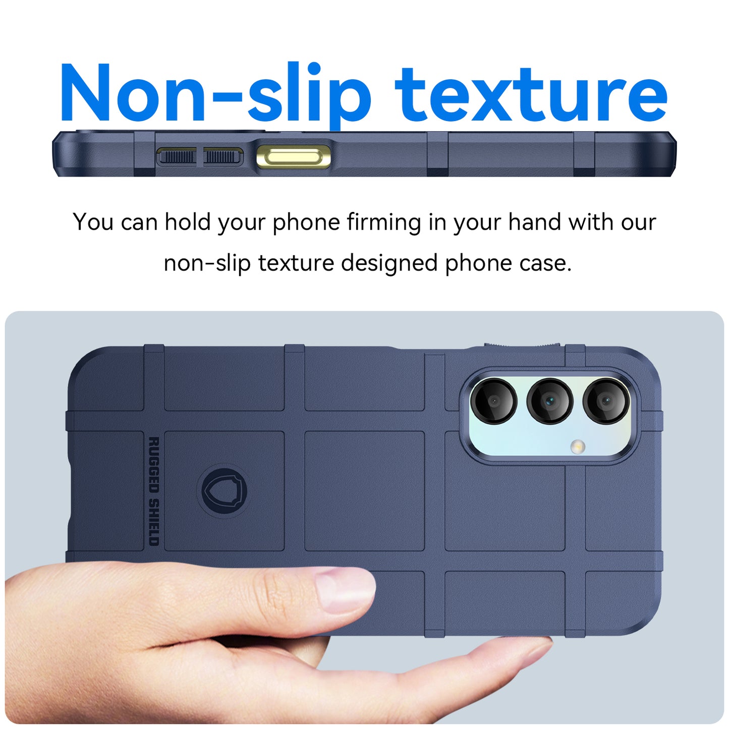 For Samsung Galaxy A16 5G / A16 4G Case Grid Design Soft TPU Scratch-Proof Phone Cover - Blue