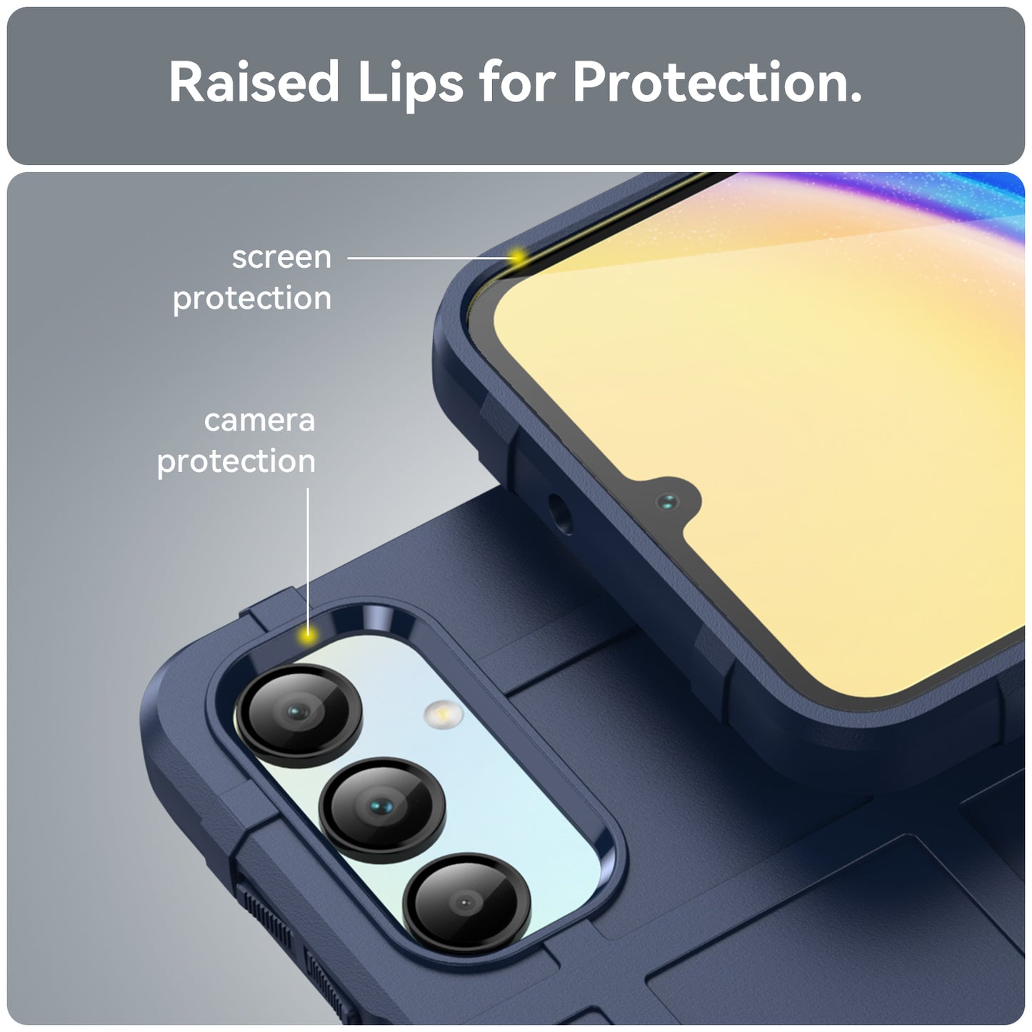 For Samsung Galaxy A16 5G / A16 4G Case Grid Design Soft TPU Scratch-Proof Phone Cover - Blue