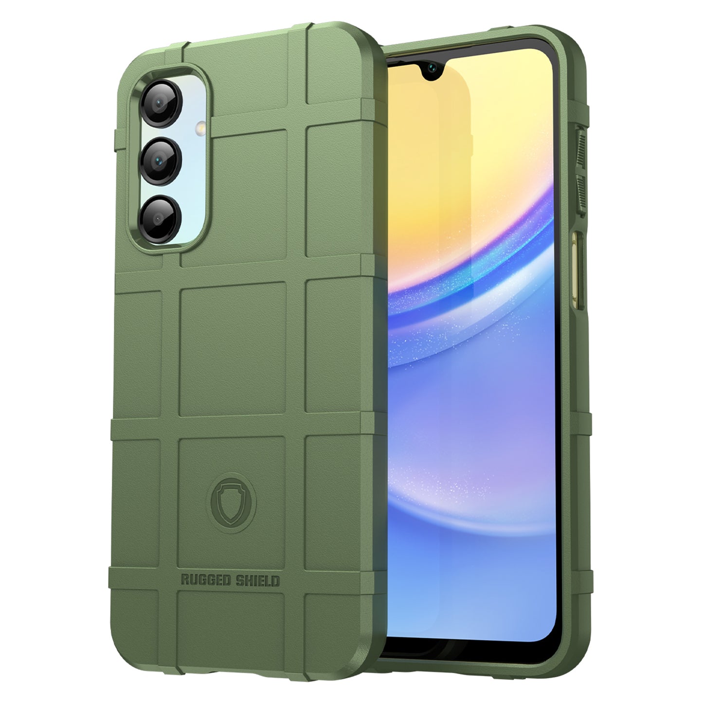 For Samsung Galaxy A16 5G / A16 4G Case Grid Design Soft TPU Scratch-Proof Phone Cover - Green