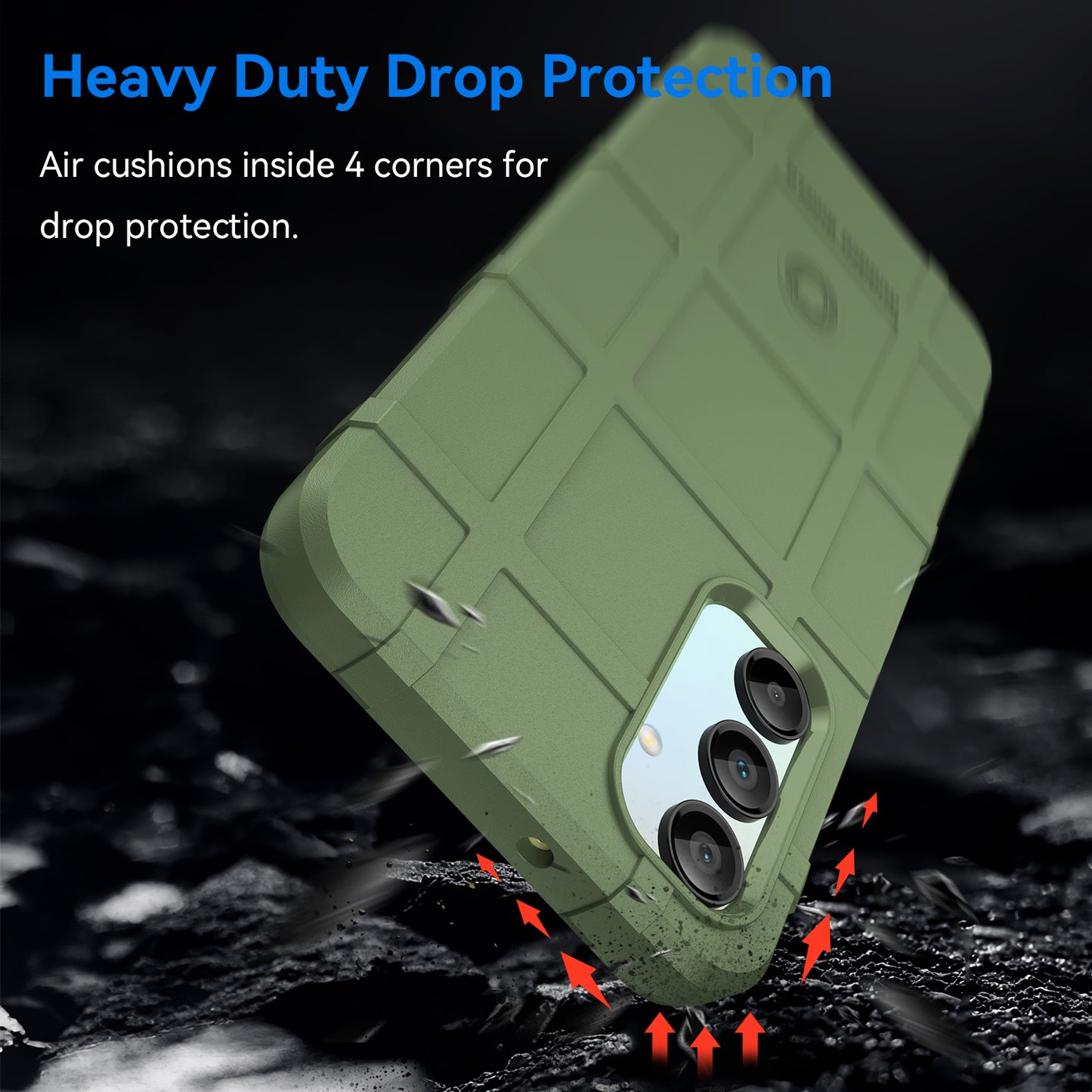 For Samsung Galaxy A16 5G / A16 4G Case Grid Design Soft TPU Scratch-Proof Phone Cover - Green