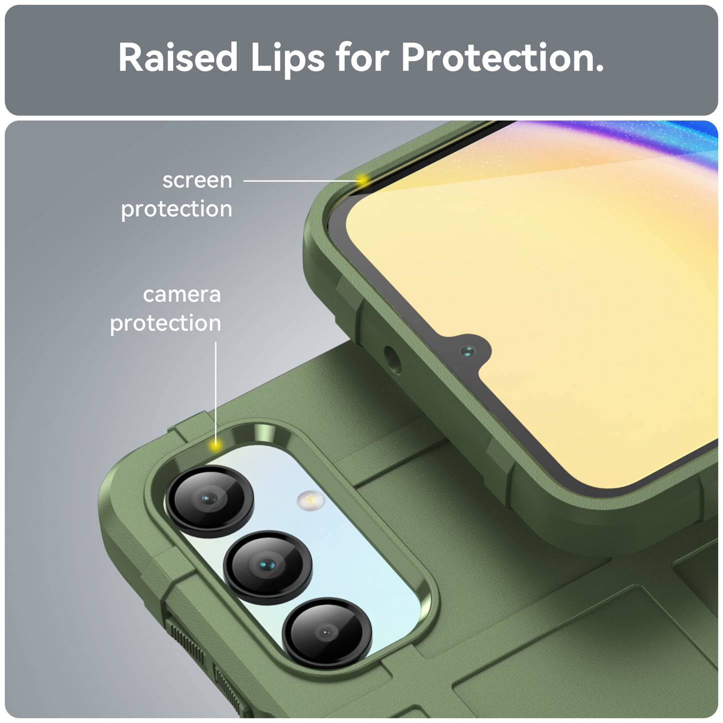 For Samsung Galaxy A16 5G / A16 4G Case Grid Design Soft TPU Scratch-Proof Phone Cover - Green