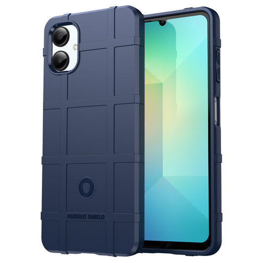 For Samsung Galaxy A06 Case Grid Design Soft TPU Scratch-Proof Phone Cover - Blue