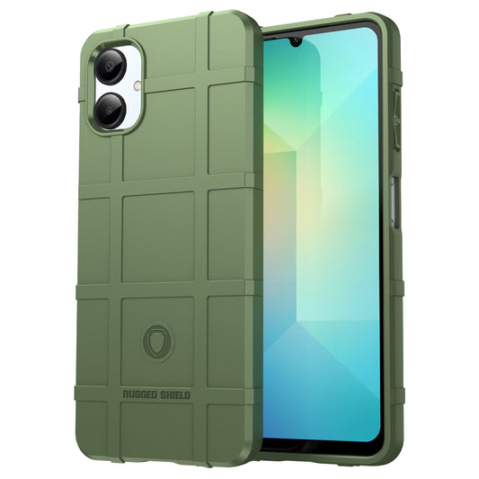 For Samsung Galaxy A06 Case Grid Design Soft TPU Scratch-Proof Phone Cover - Green