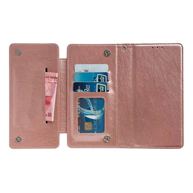 For iPhone 16 Plus Case Detachable 2-in-1 Magnetic Closure PU Leather Wallet Phone Case - Rose Gold