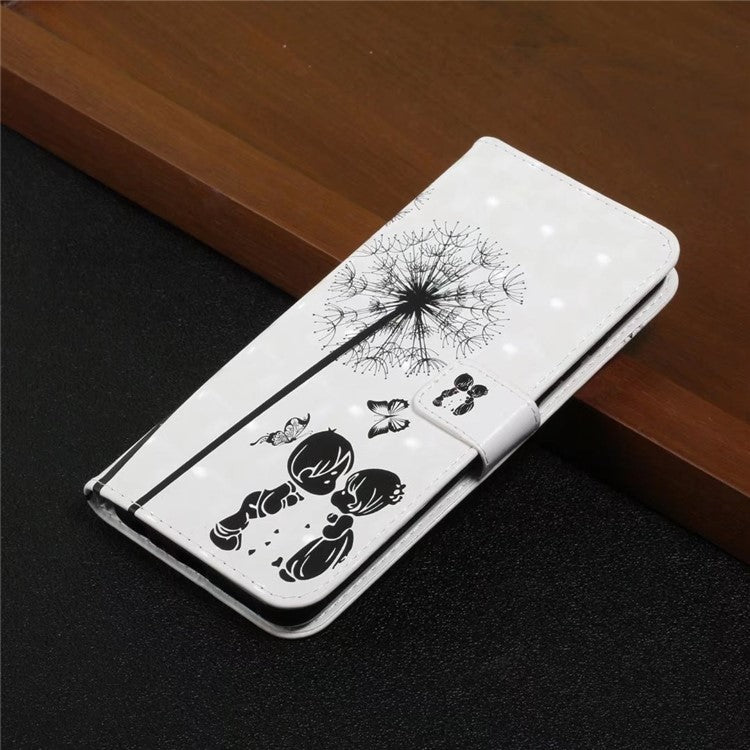 For Google Pixel 9 / Pixel 9 Pro Case 3D Creative Pattern PU Leather Stand Phone Cover - Kids and Dandelion