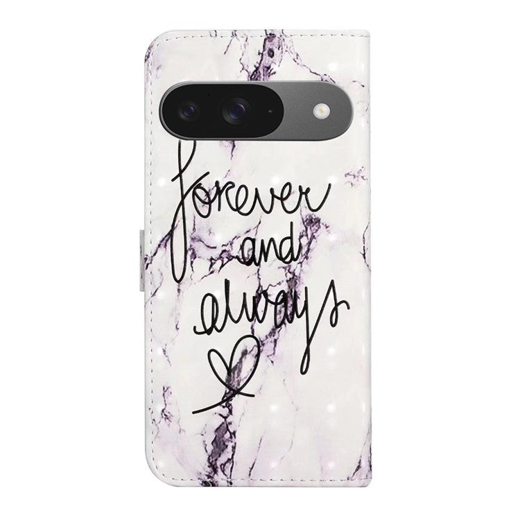 For Google Pixel 9 / Pixel 9 Pro Case 3D Creative Pattern PU Leather Stand Phone Cover - Forever and Always