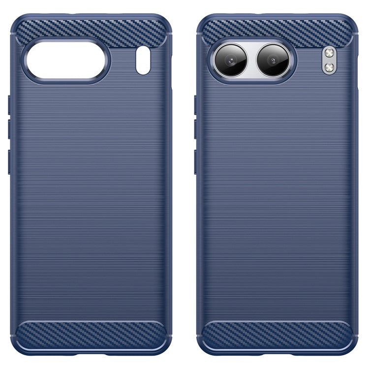 For OnePlus Nord 4 Case Carbon Fiber Texture TPU Brushed Phone Cover - Blue