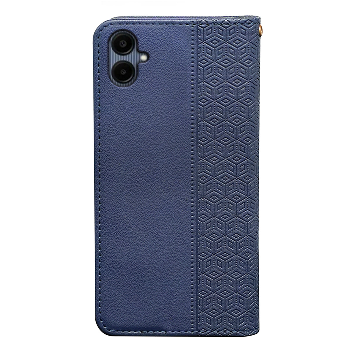 For Samsung Galaxy A06 Wallet Phone Case Strong Magnetic Checkered Pattern Imprint Leather Flip Cover - Blue