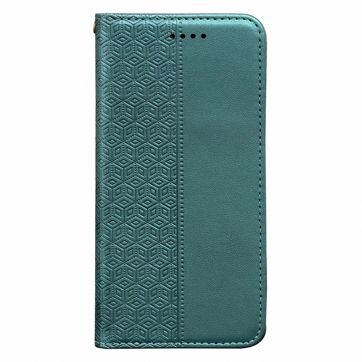 For Samsung Galaxy A06 Wallet Phone Case Strong Magnetic Checkered Pattern Imprint Leather Flip Cover - Green