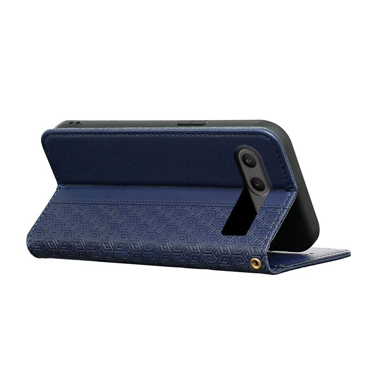 For OnePlus Nord 4 Wallet Phone Case Strong Magnetic Checkered Pattern Imprint Leather Flip Cover - Blue