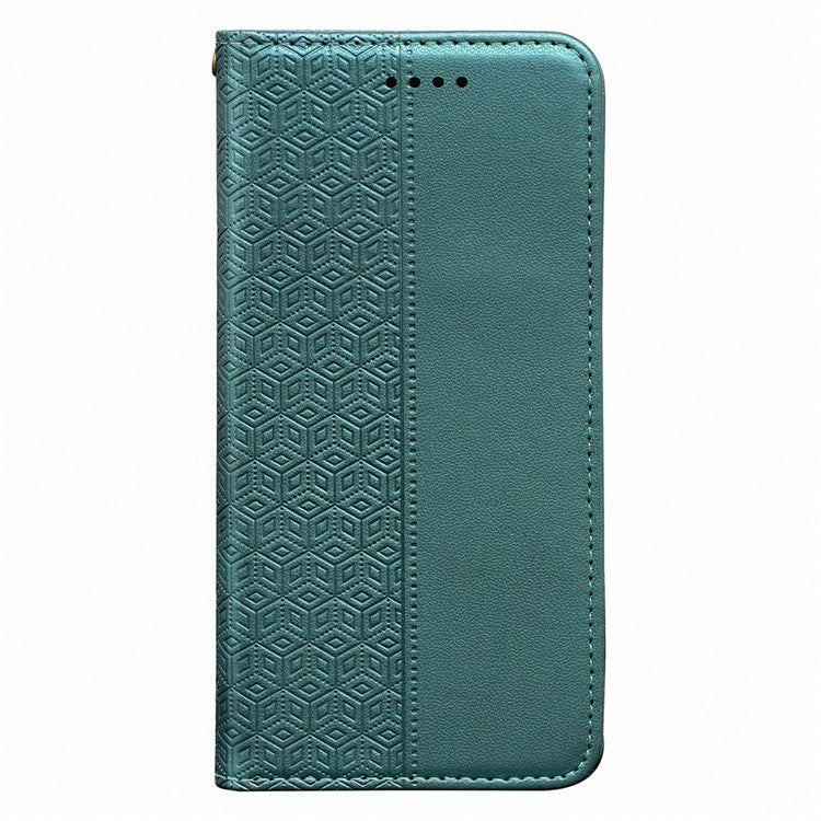 For OnePlus Nord 4 Wallet Phone Case Strong Magnetic Checkered Pattern Imprint Leather Flip Cover - Green