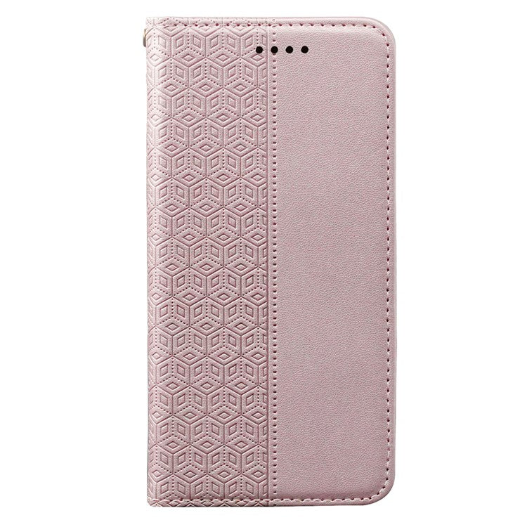 For OnePlus Nord 4 Wallet Phone Case Strong Magnetic Checkered Pattern Imprint Leather Flip Cover - Rose Gold