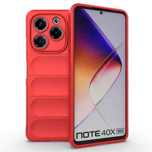 For Infinix Note 40X 5G Case Anti-Drop Soft TPU Rugged Phone Back Cover - Red
