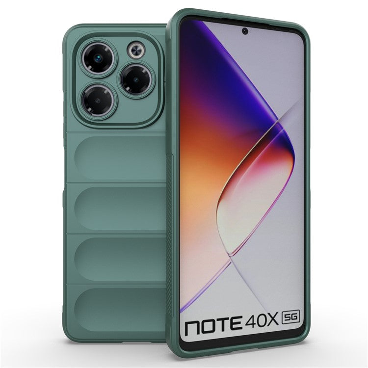 For Infinix Note 40X 5G Case Anti-Drop Soft TPU Rugged Phone Back Cover - Green