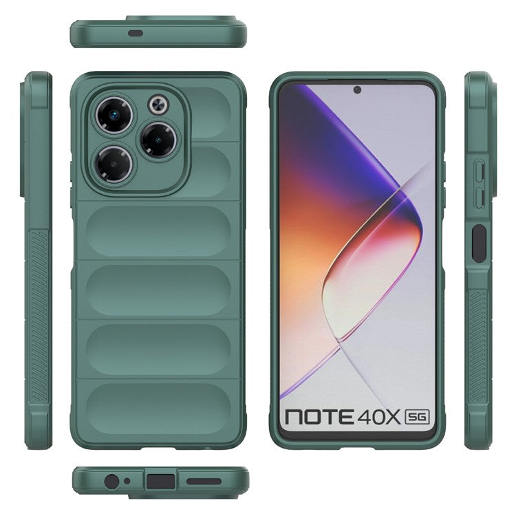For Infinix Note 40X 5G Case Anti-Drop Soft TPU Rugged Phone Back Cover - Green