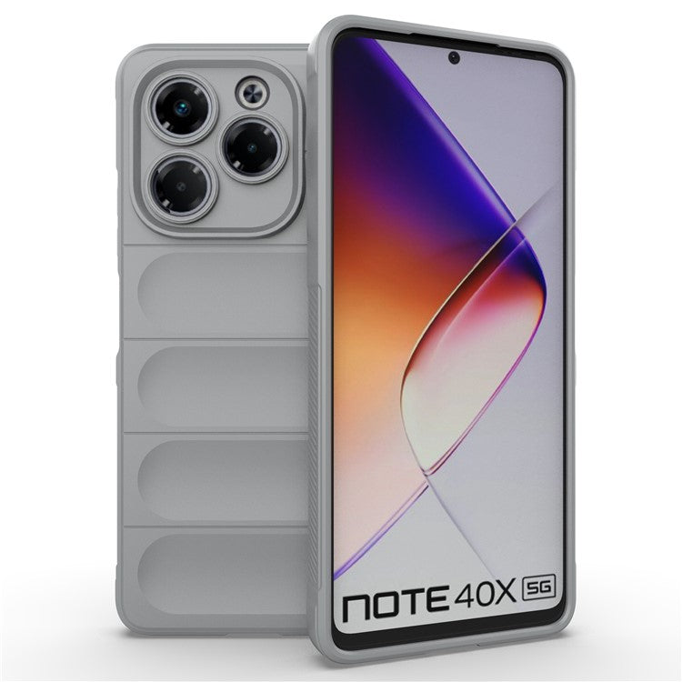 For Infinix Note 40X 5G Case Anti-Drop Soft TPU Rugged Phone Back Cover - Light Grey