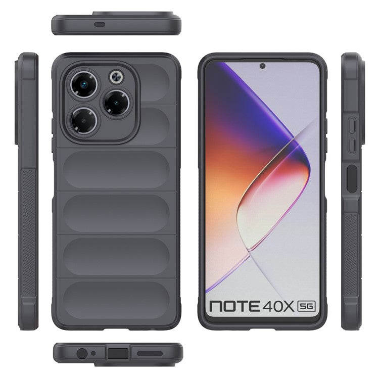 For Infinix Note 40X 5G Case Anti-Drop Soft TPU Rugged Phone Back Cover - Dark Grey