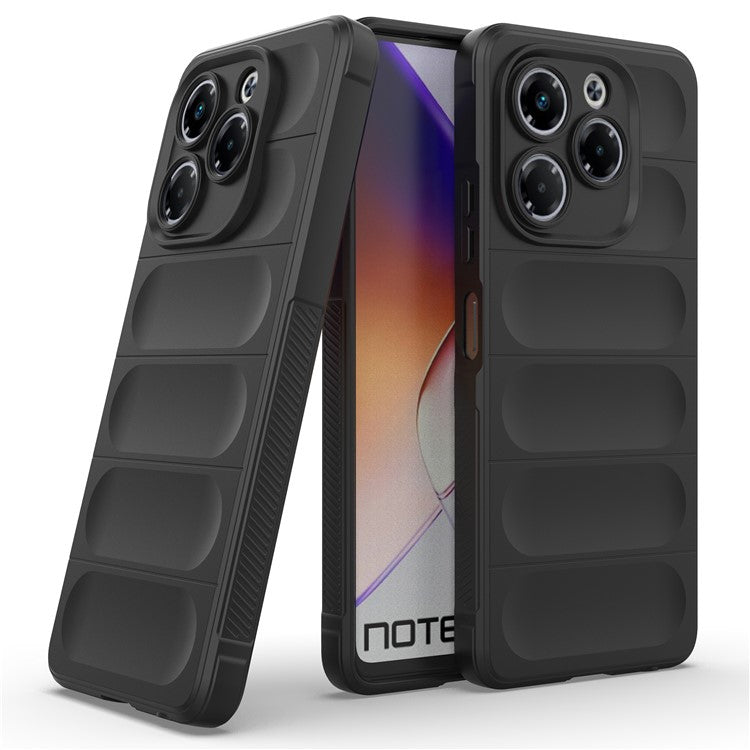 For Infinix Note 40X 5G Case Anti-Drop Soft TPU Rugged Phone Back Cover - Dark Grey