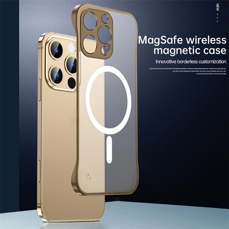 For iPhone 16 Pro Case Compatible with MagSafe Matte PC Frameless Mobile Cover - Blue
