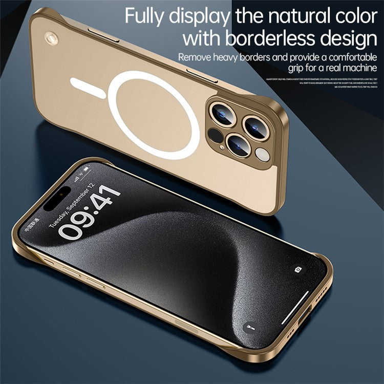 For iPhone 16 Pro Case Compatible with MagSafe Matte PC Frameless Mobile Cover - Blue