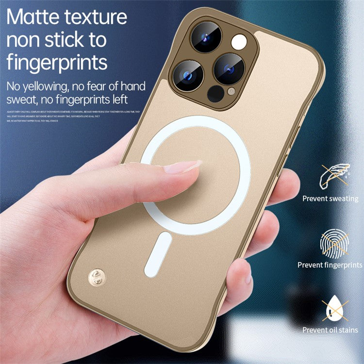 For iPhone 16 Pro Case Compatible with MagSafe Matte PC Frameless Mobile Cover - Blue