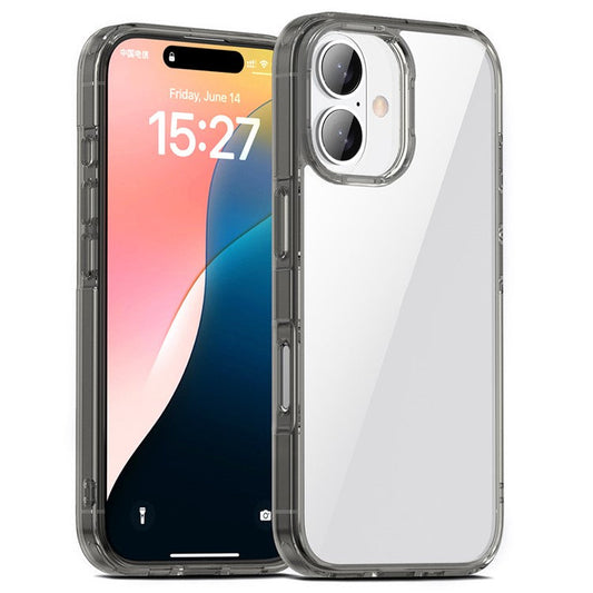 Aurora Series For iPhone 16 Plus Case TPU+PC Crystal Clear Back Cover - Brown